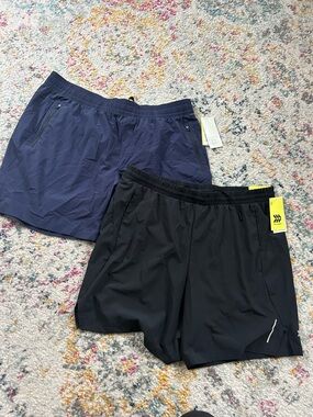 NWT Men's All-In-Motion Unlined Quick-Dry Shorts - set of 2 Navy & Black size L